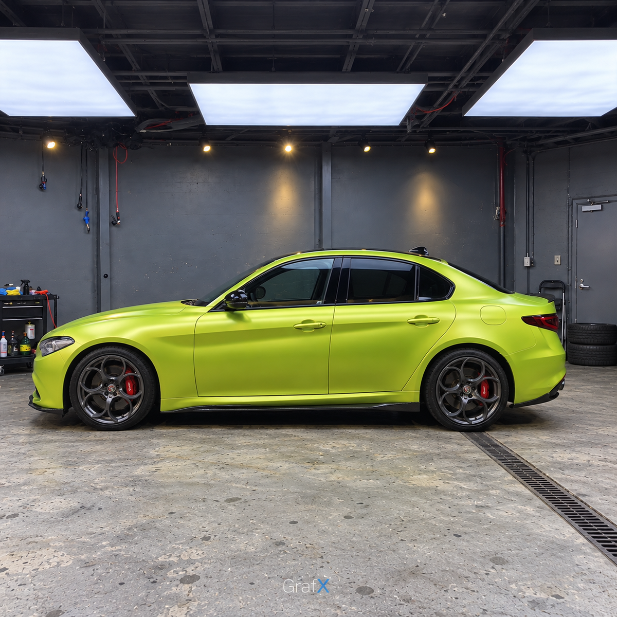 Lemon Green Satin Metallic Vinyl Wrap