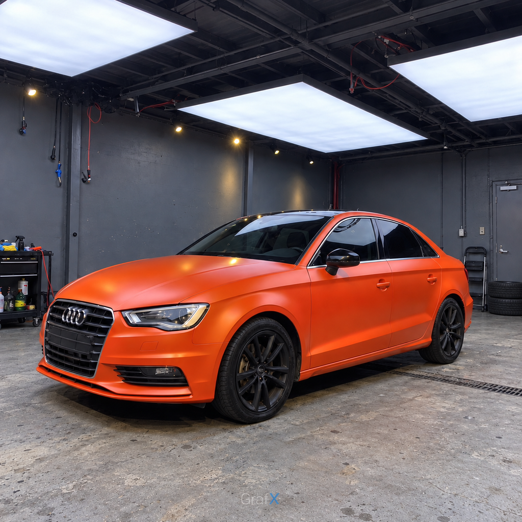 Orange Crush Satin Metallic Vinyl Wrap