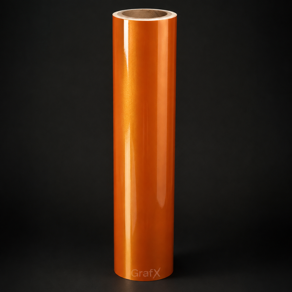 Racing Golden Orange Metallic Gloss Vinyl Wrap