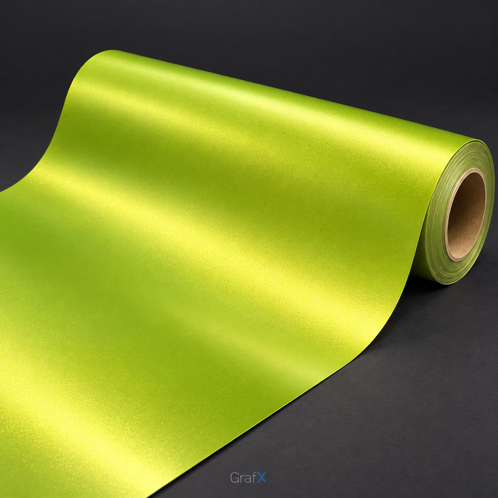 Lemon Green Satin Metallic Vinyl Wrap