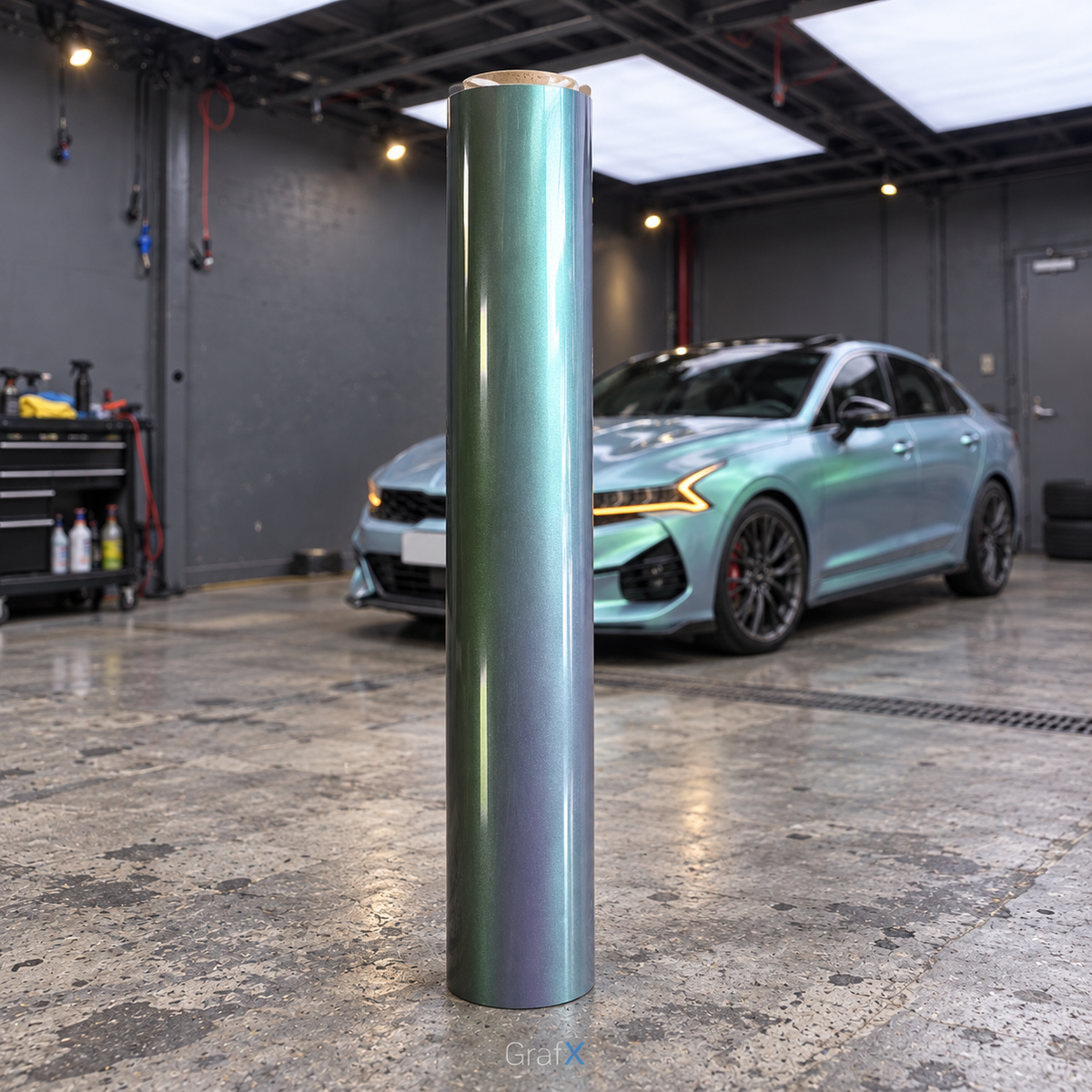 Glossy Green Blue Color Shift Vinyl Wrap