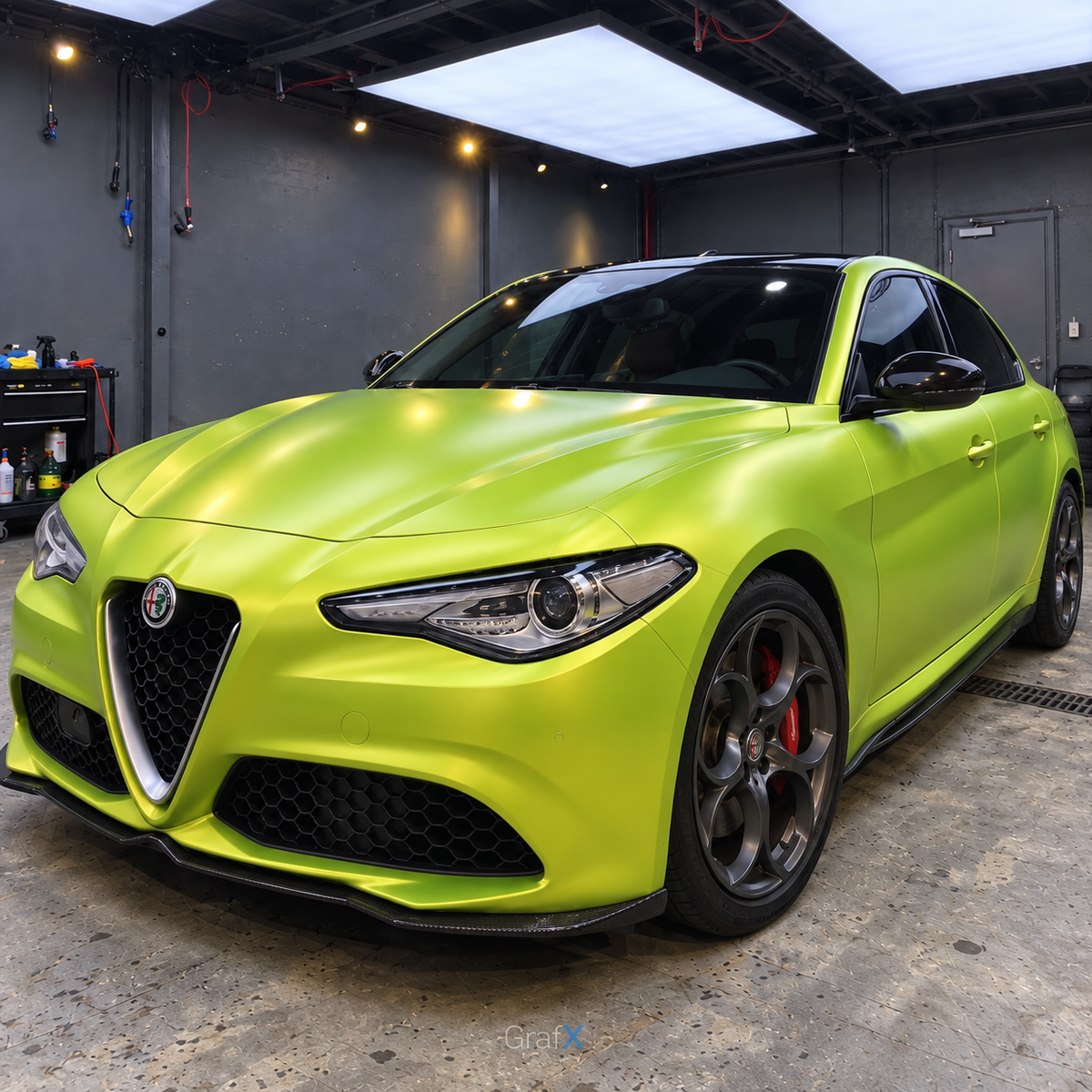 Lemon Green Satin Metallic Vinyl Wrap