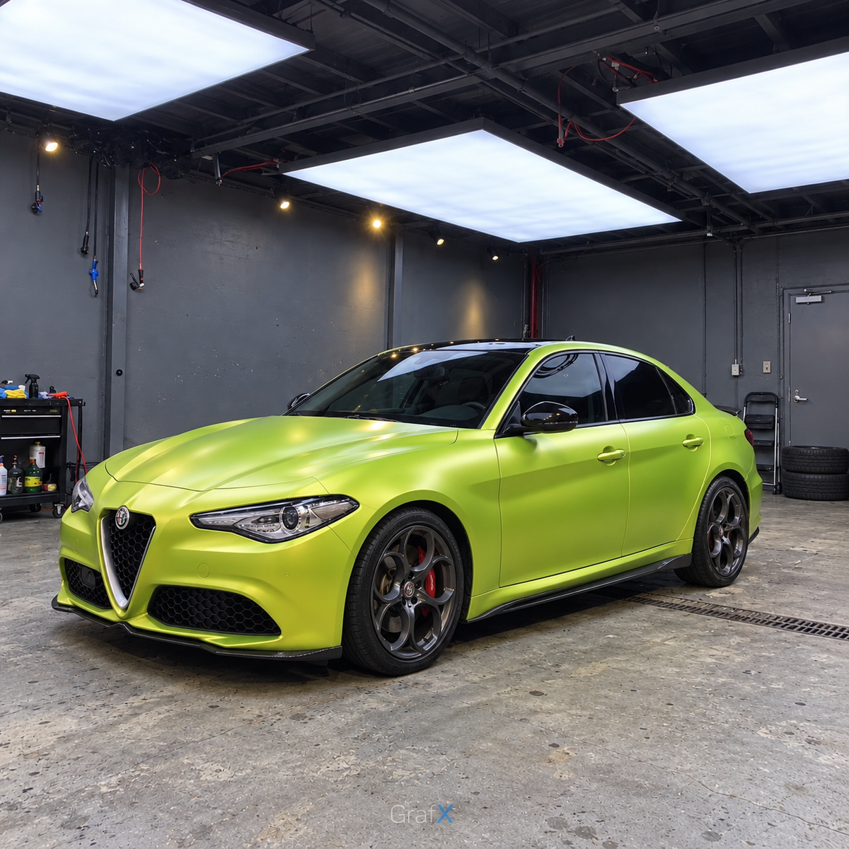 Lemon Green Satin Metallic Vinyl Wrap