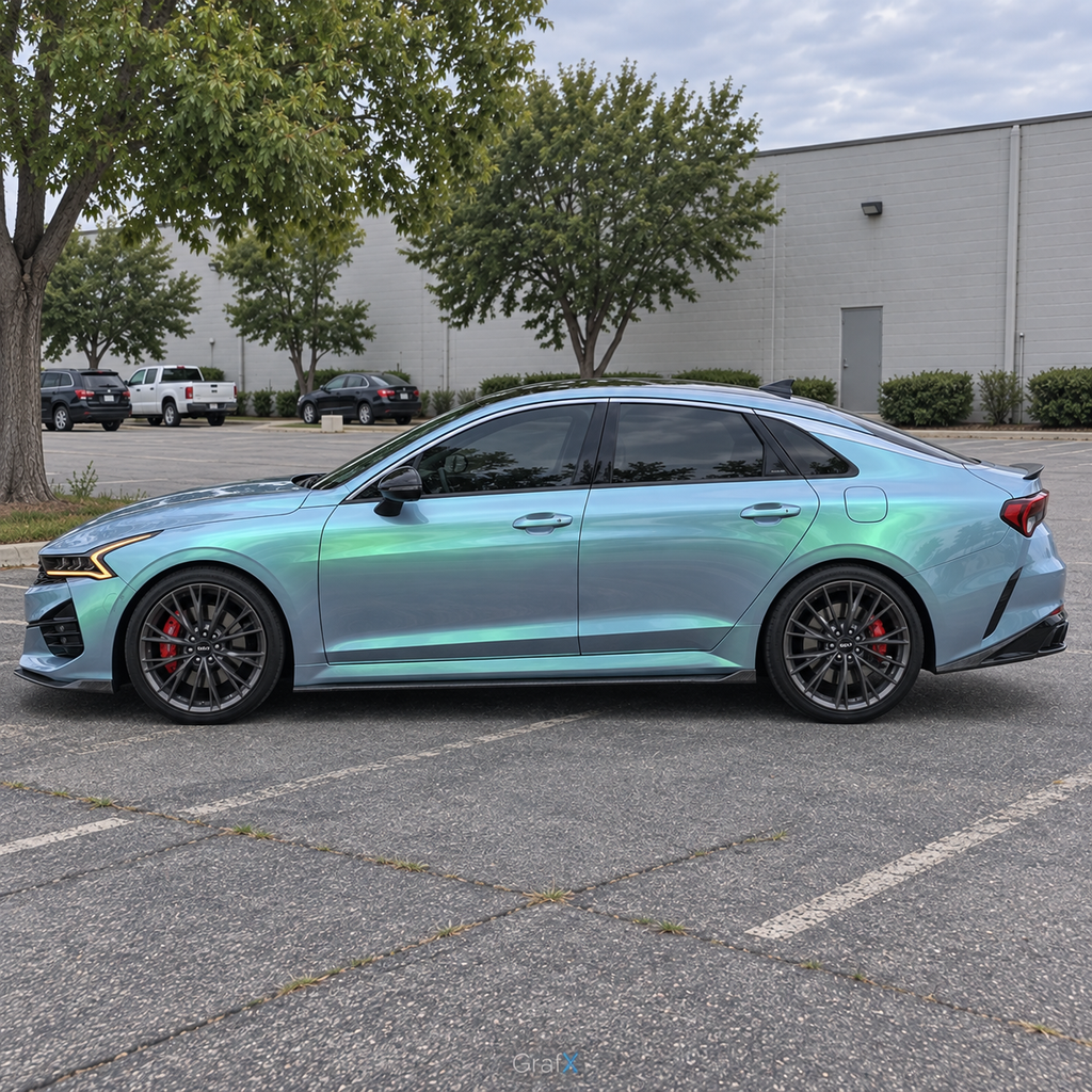 Glossy Green Blue Color Shift Vinyl Wrap