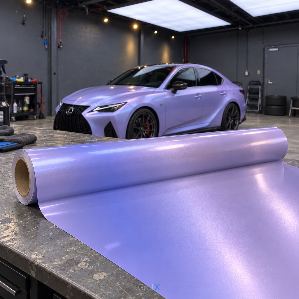 Twin Silver  Purple Color Shift Vinyl Wrap