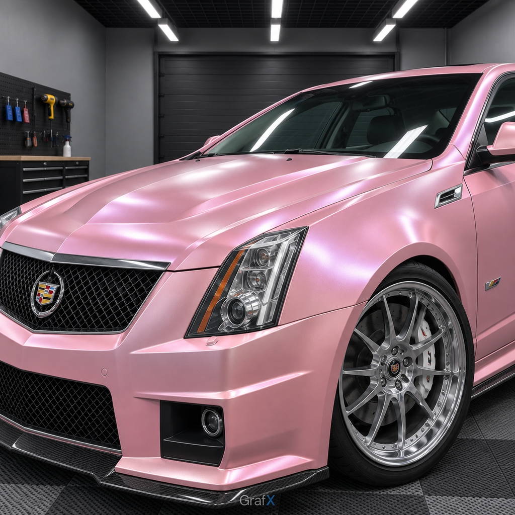 Conch Pink Satin Metallic Vinyl Wrap