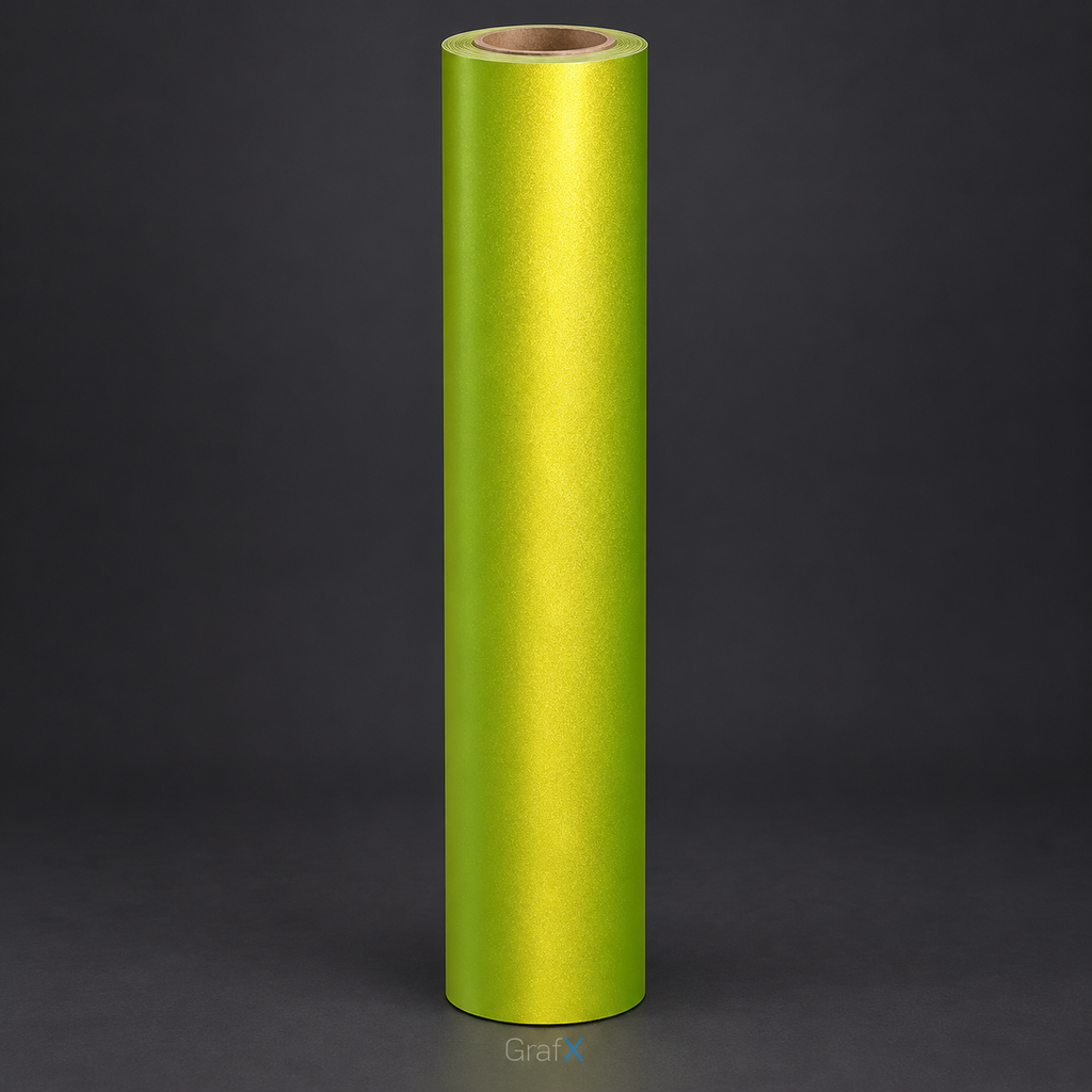 Lemon Green Satin Metallic Vinyl Wrap